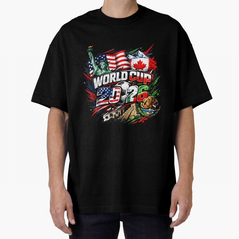 2026 North America Football Championship Oversized T-Shirt Bring Trophy Dreams to FIFA World Cup 2026 Inspired by Messi, Netherlands Energy, Vintage Soccer Flavor, Modern Football Stars, National Flags and Final Night Emotion; Created for Match Day